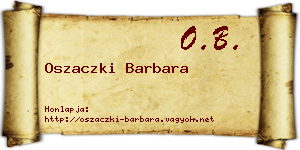 Oszaczki Barbara névjegykártya
